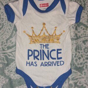 Swiggles Baby Onsie - The Prince Has Arrived, 0-3M